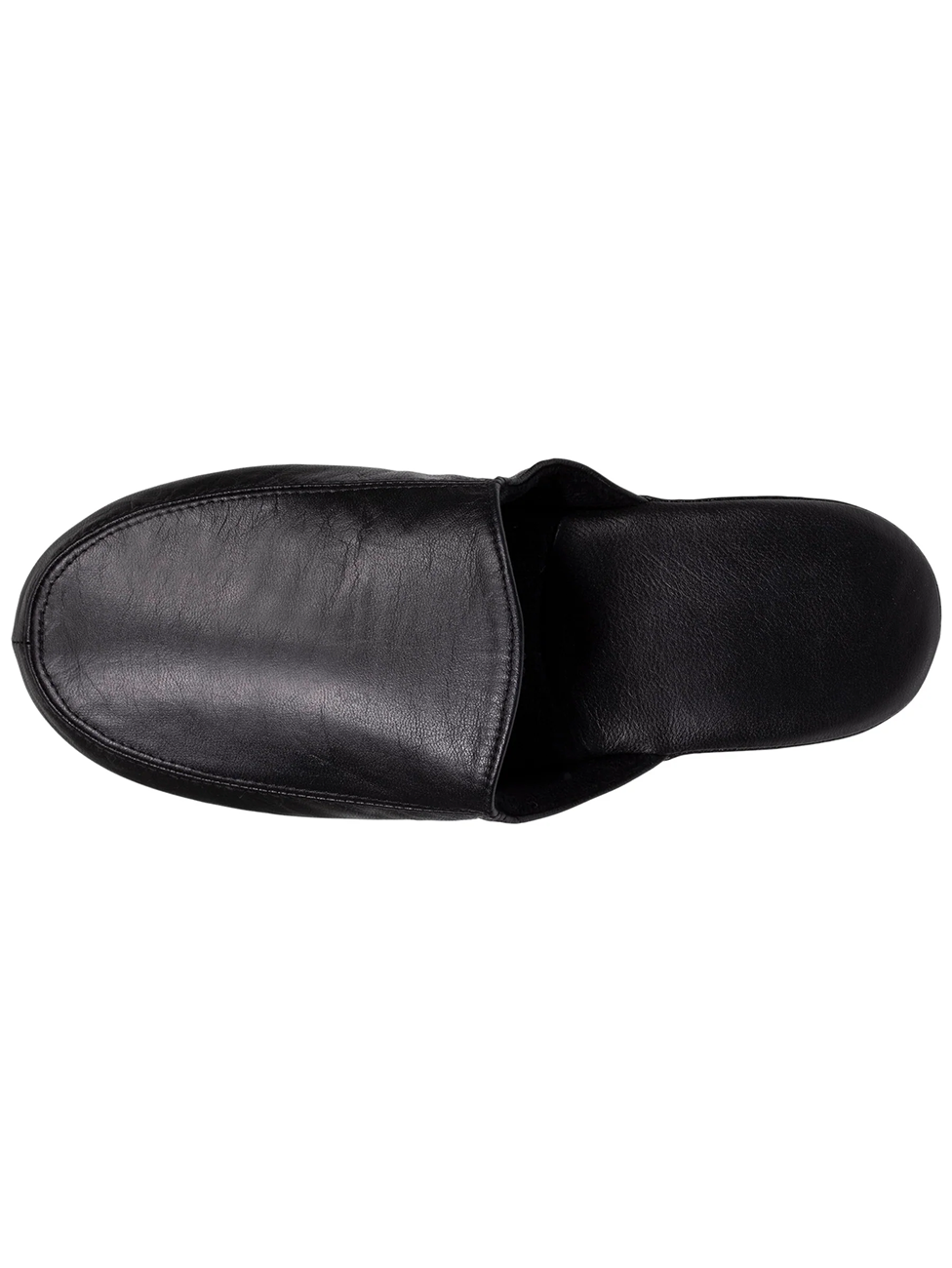 Isotoner Men's Black Leather Mule Slippers