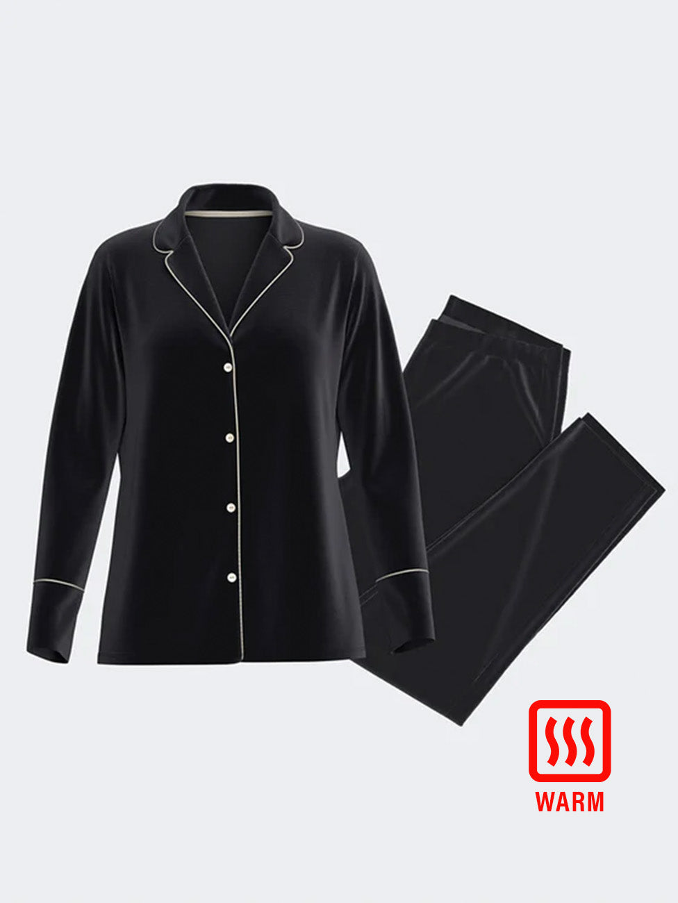 Impetus Navy Cotton Modal Women's Velvet Pyjama