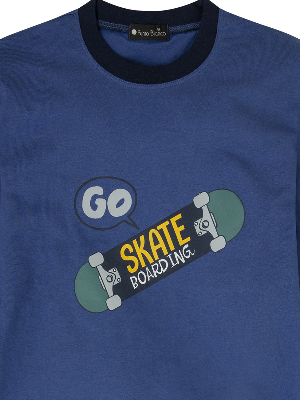 Punto Blanco Cotton Kids Pyjama With Skateboard Print