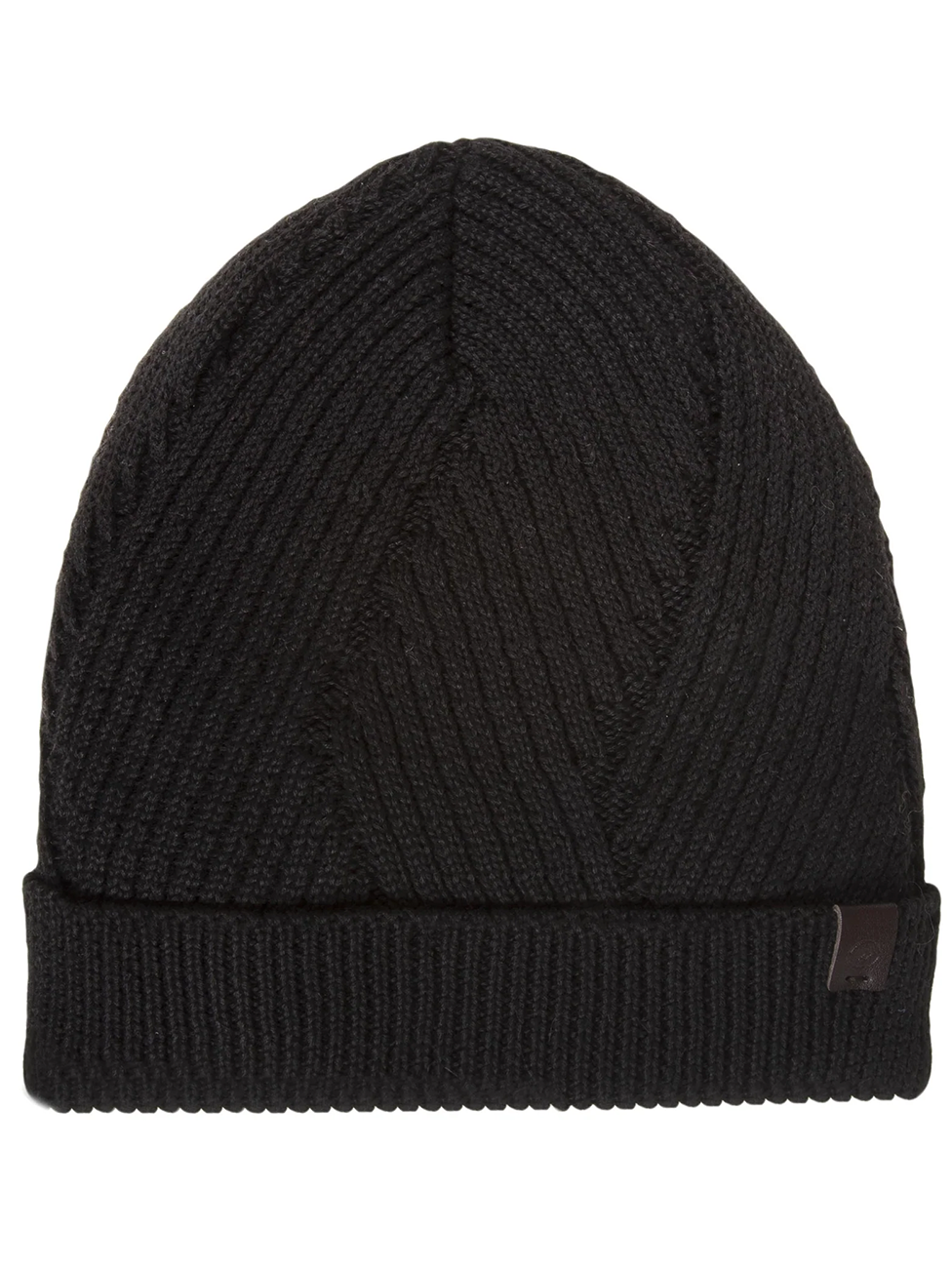 Isotoner Men's Recycled Ribbed Black Knit Beanie