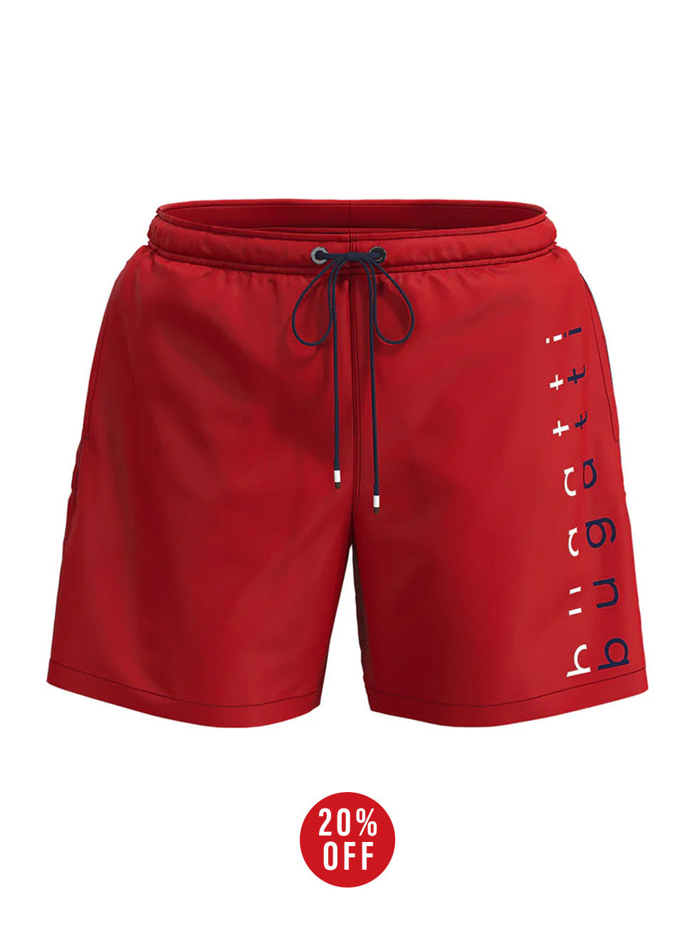 Bugatti Red Logo Print Beach Shorts