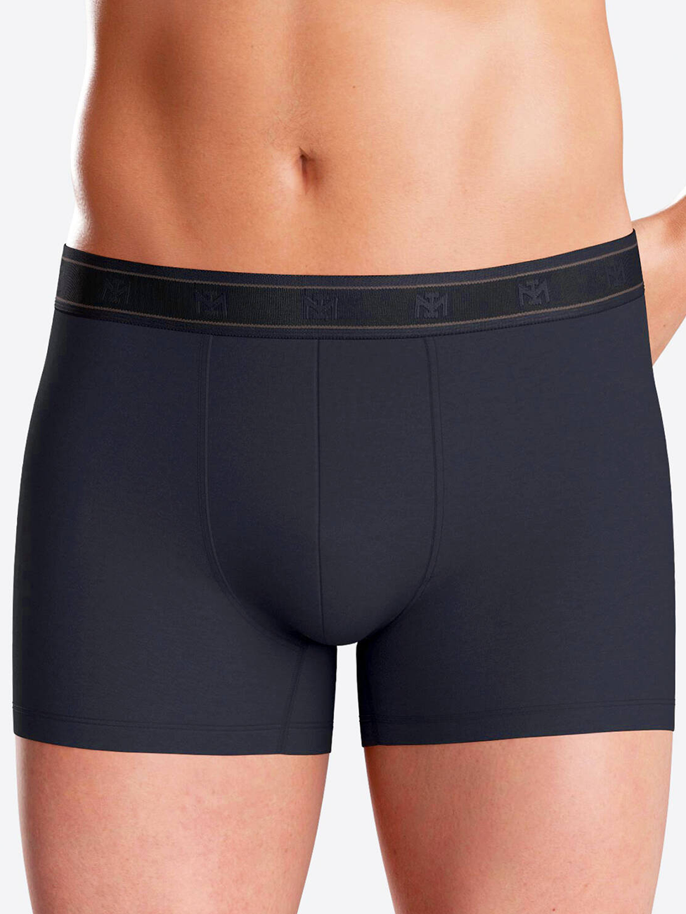 Impetus Pattern and Plain Black Men's Boxers (Pack of 2)