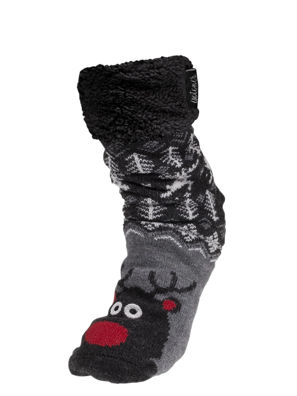 Isotoner Men's Grey Christmas Lined Socks