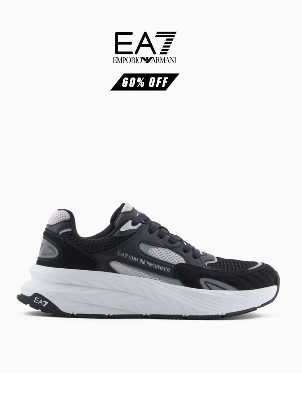 EA7 Black & Silver Crusher Sonic Sneakers