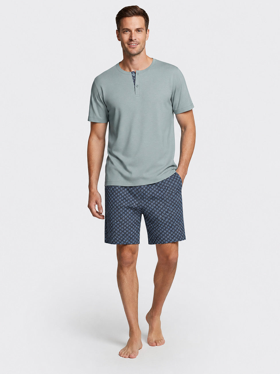 Impetus Grey Cotton Modal Short Pyjamas