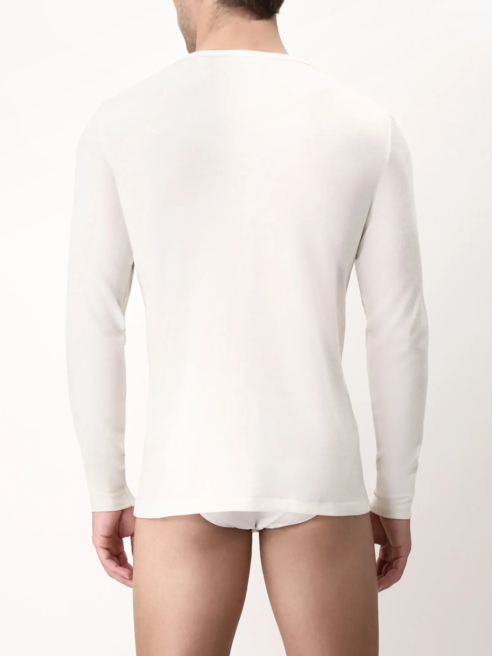CAGI Long Sleeve Wool & Cotton Tandem Crew-neck T-Shirt