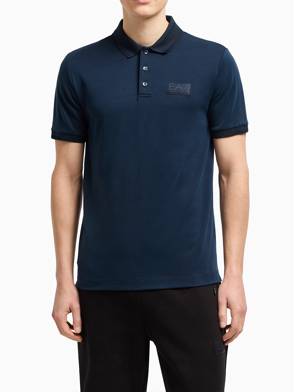 EA7 Lux Identity Modal-blend Polo Shirt