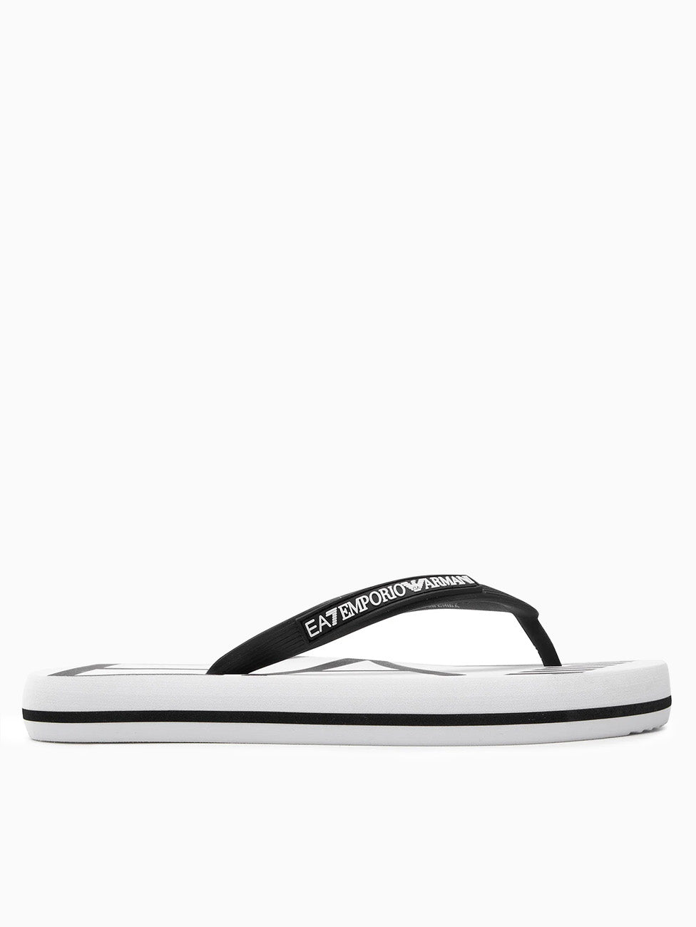 EA7 White & Black Rubber Flip Flops