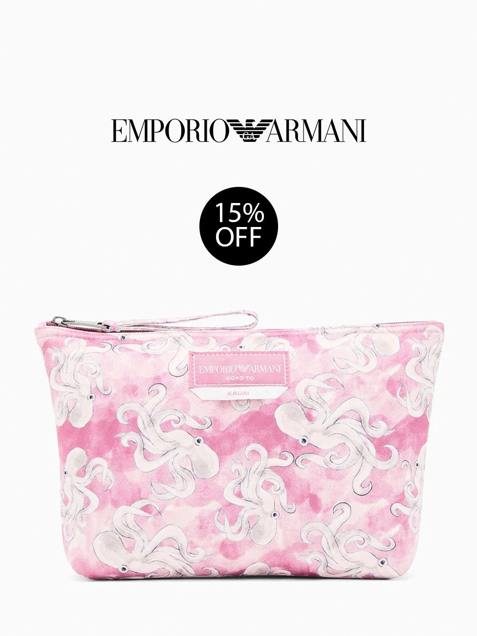 Emporio Armani Sea Animals Print Beach Pouch