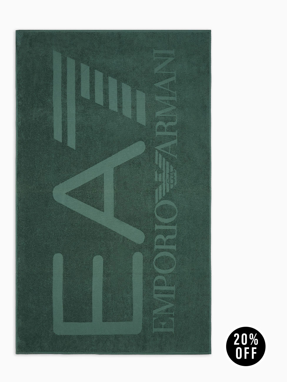 EA7 Green Cotton Beach Towel