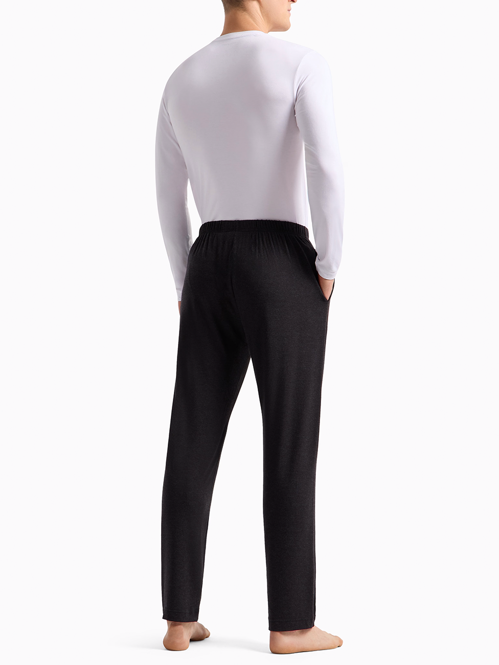 Emporio Armani Wool-Effect Viscose Loungewear Trousers
