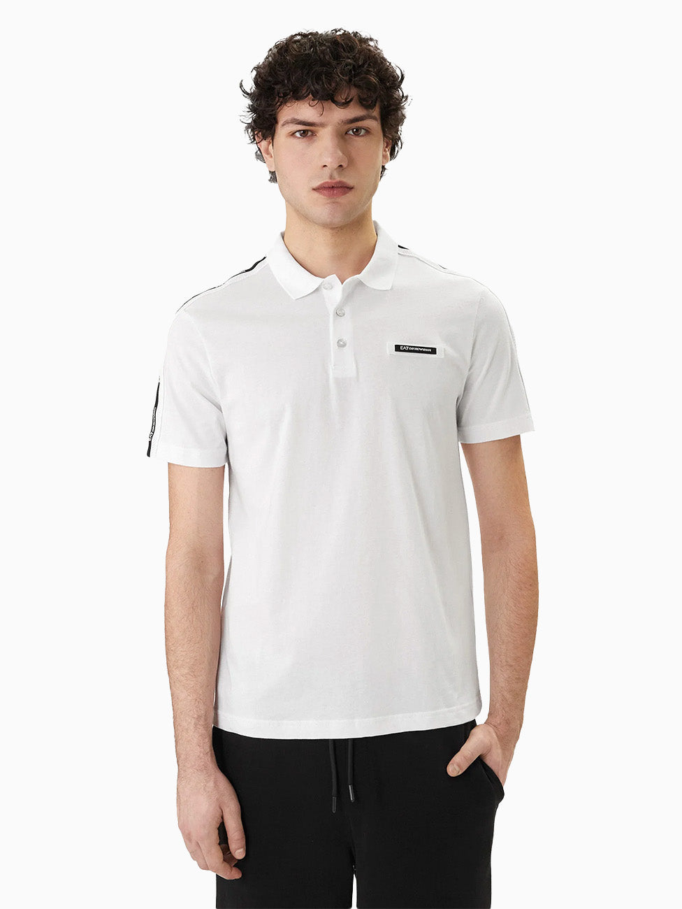 EA7 TRAIN LOGO SERIES TAPE POLO POLO SHIRT