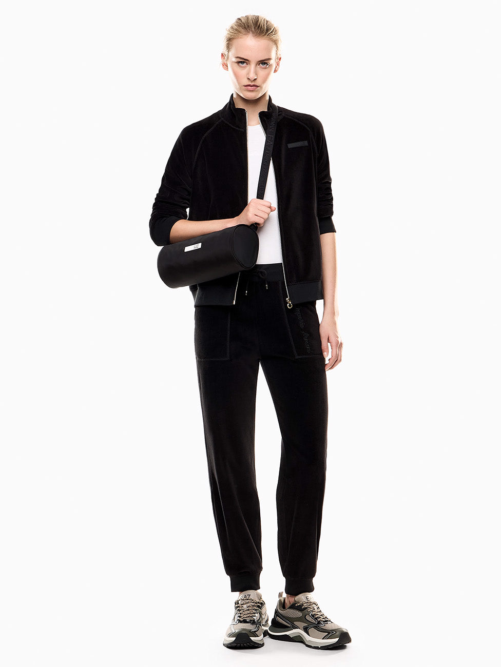 EA7 Athletic Velour Zip-up Women's Sweatshirt