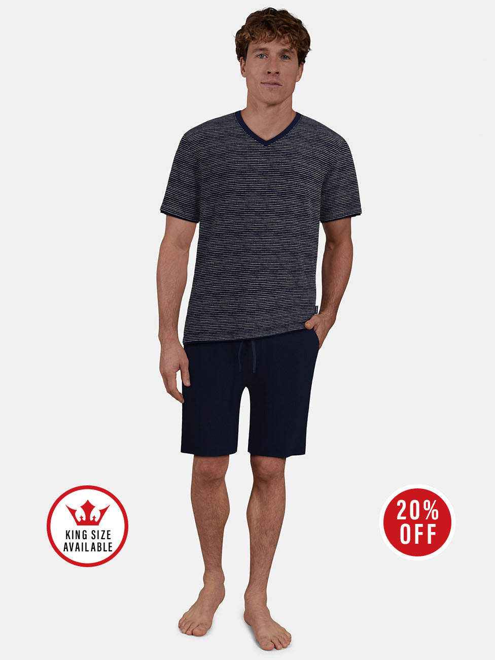 Ceceba Stripe Navy Short Pyjama