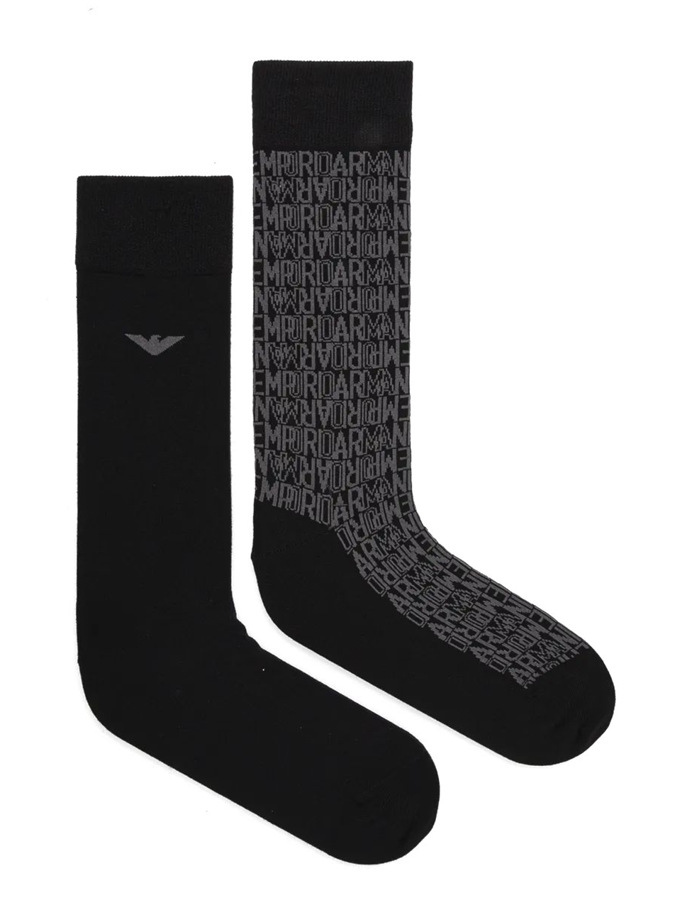 Emporio Armani Men's Knit Black Socks (Pack of 2)