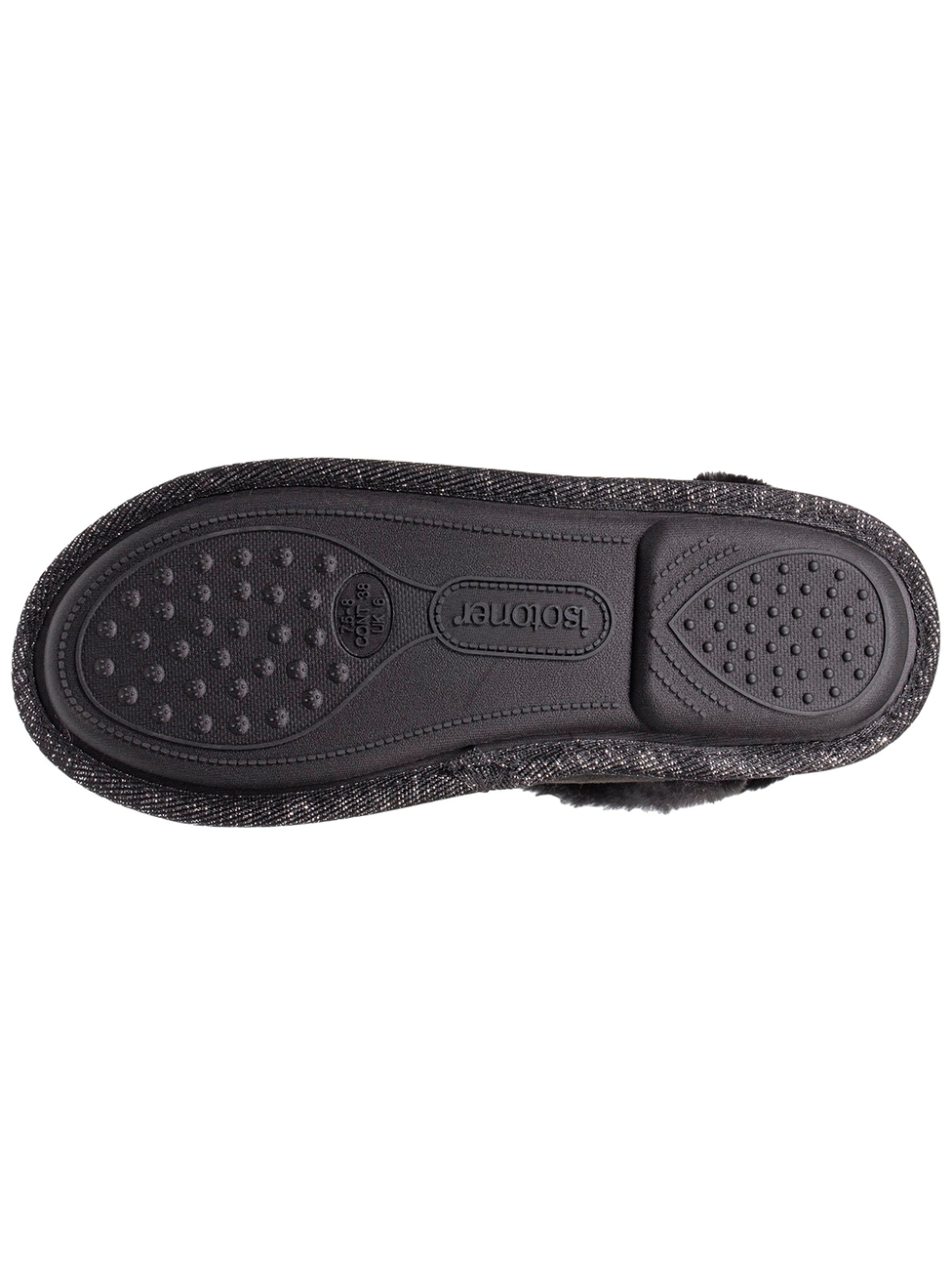 Isotoner Women's Suede Booties Slippers Black