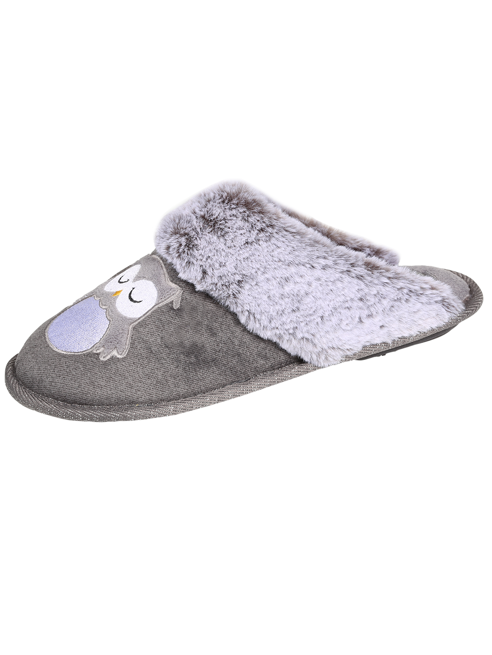 Isotoner Women's Flat Mule Slippers Grey Design