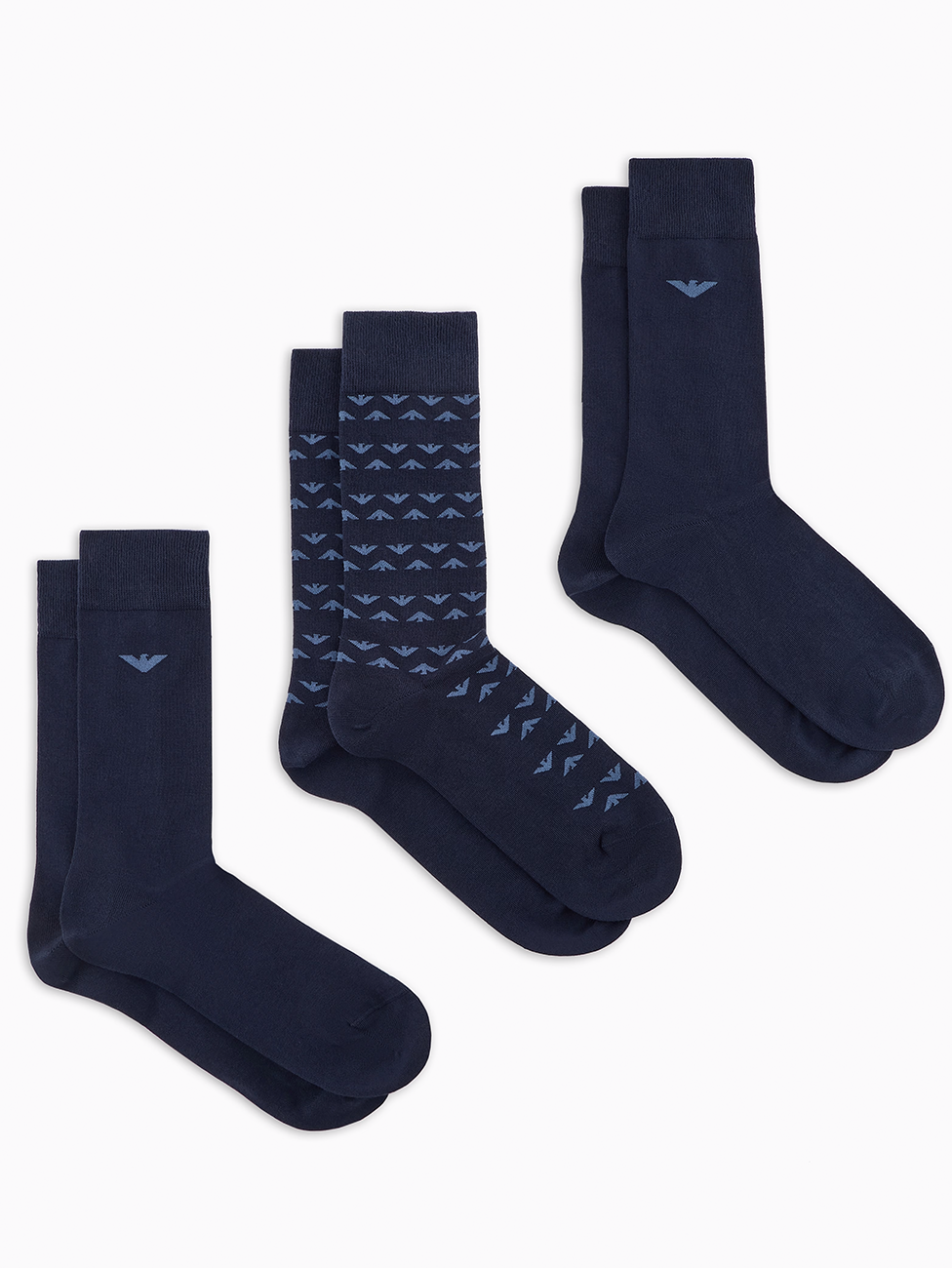 Emporio Armani Jacquard Eagle Pattern Men's Socks (Pack of 3)