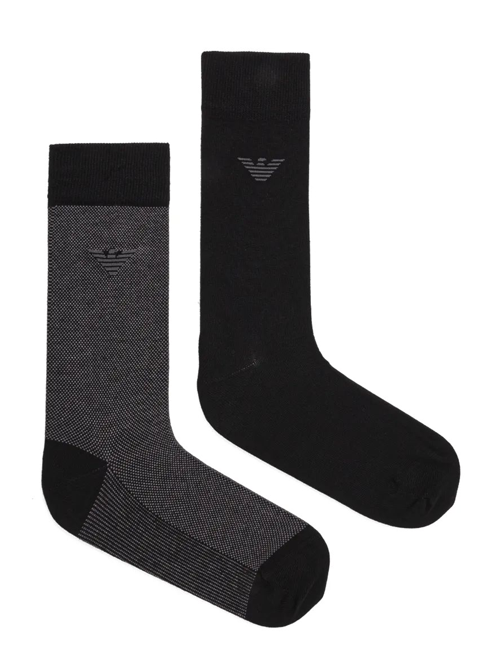 Emporio Armani Men's Knit Black Socks (Pack of 2)