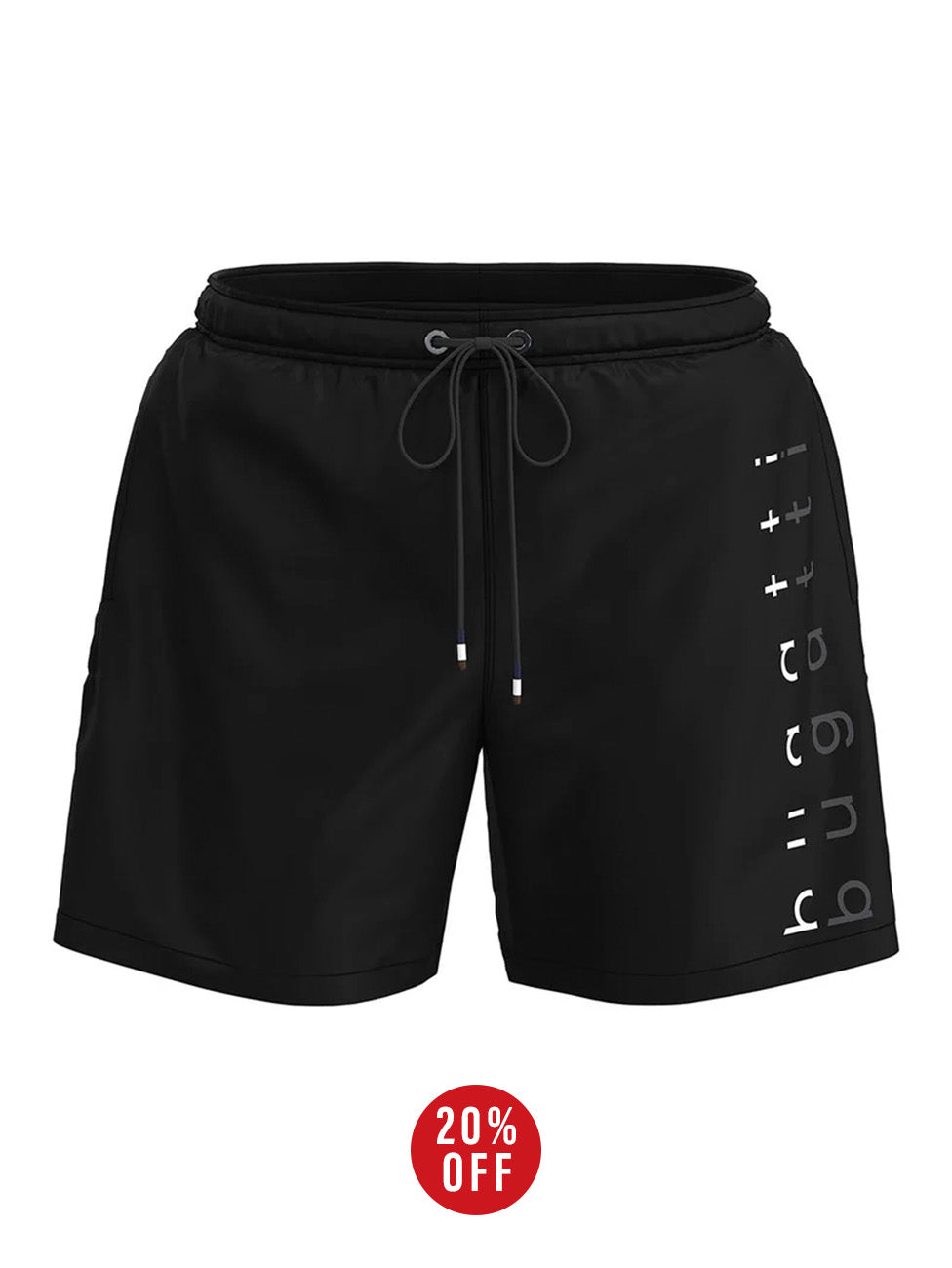 Bugatti Black Logo Print Beach Shorts
