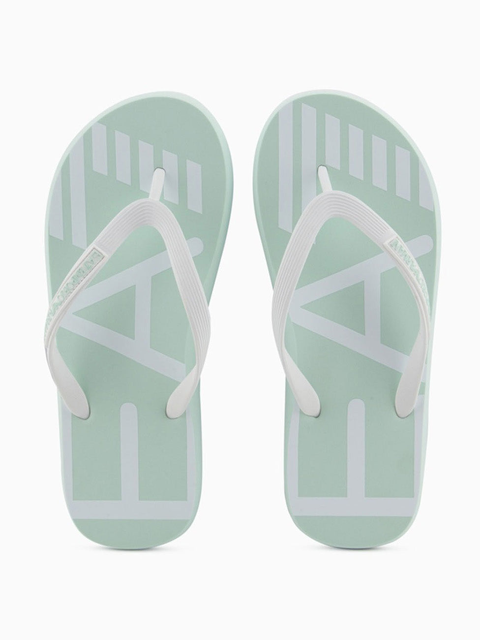EA7 Jade & White Rubber Flip Flops