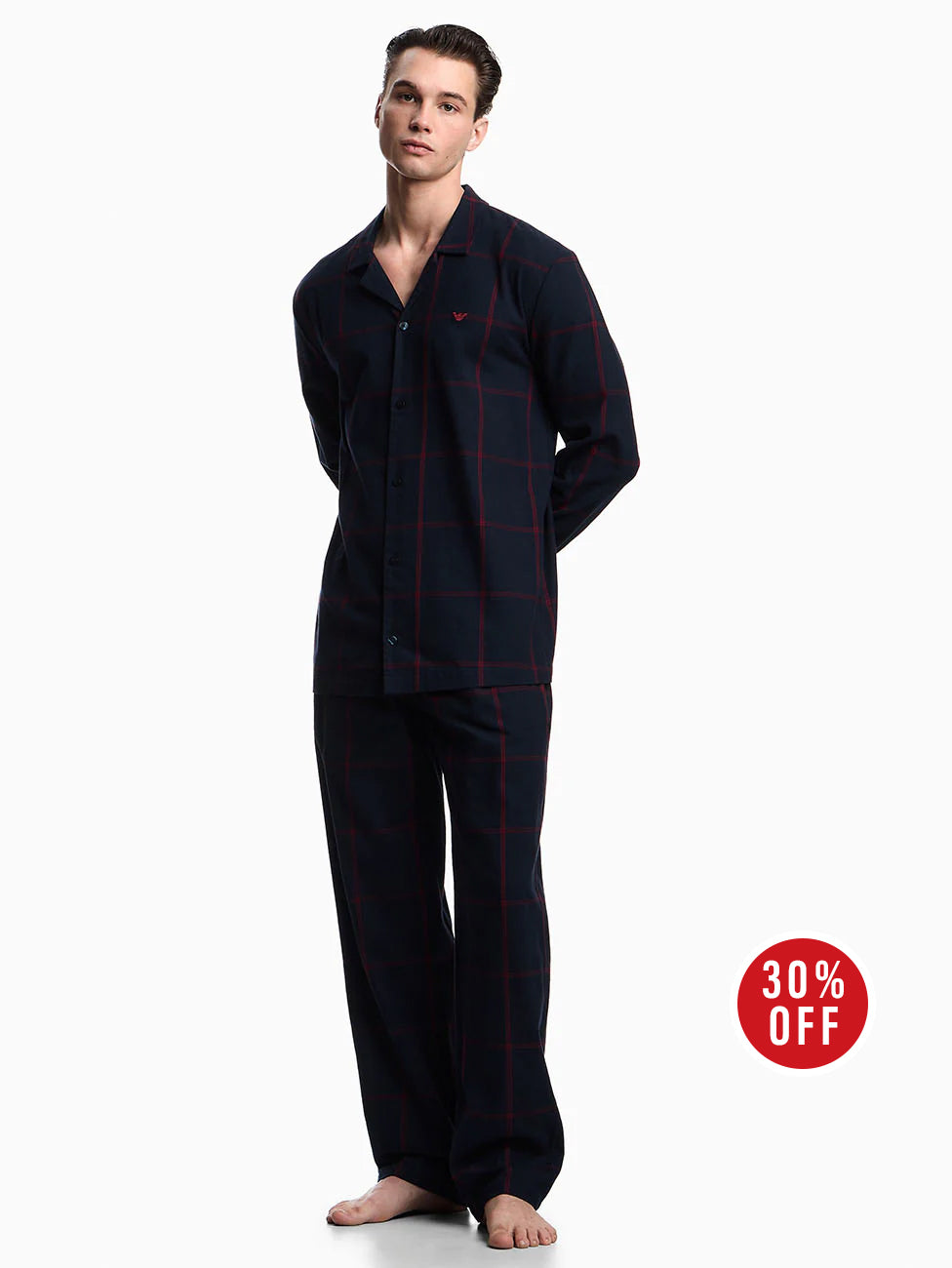 Emporio Armani Tartan Motif Flannel Pyjama