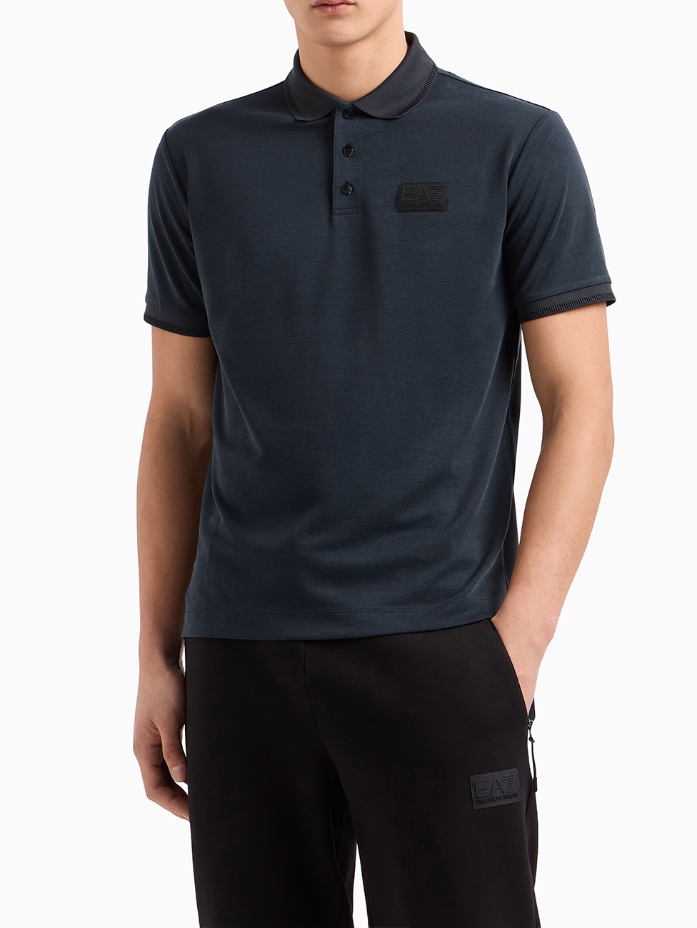 EA7 Lux Identity Modal-blend Polo Shirt