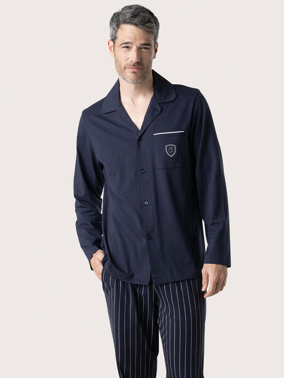 Eminence Men’s Sport Club Button-Front Long Pyjamas
