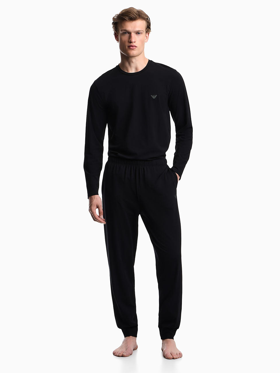 Emporio Armani Stretch Cotton Cuffed Pyjama Set