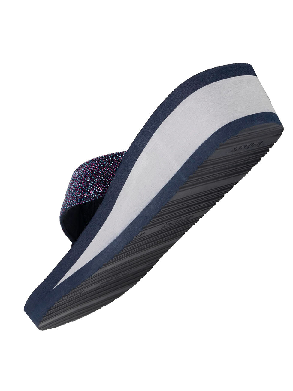 Isotoner Navy Pearl-Heeled Women's Flip-flops