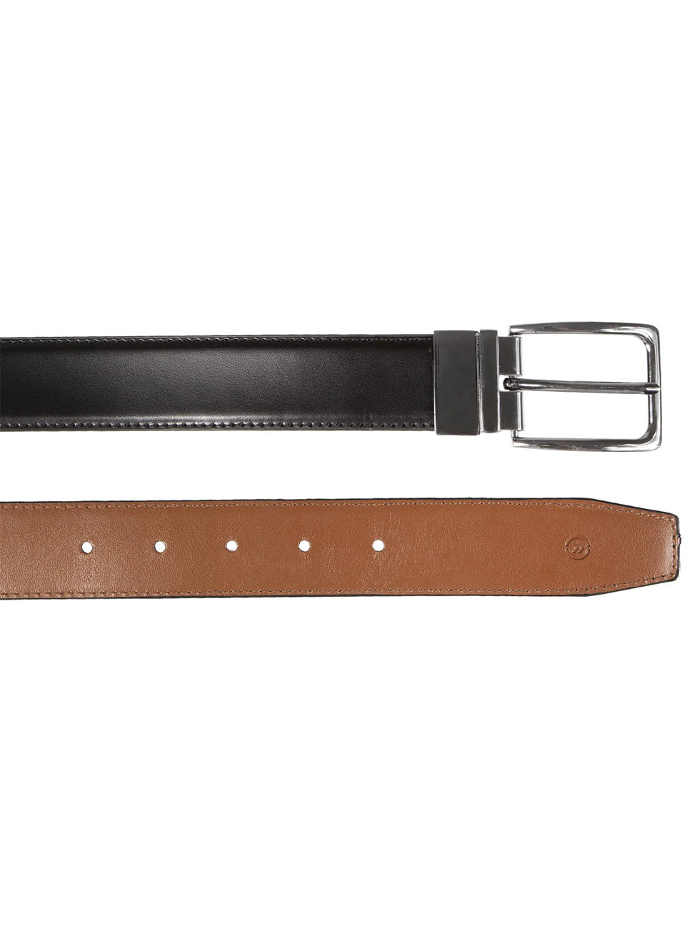 Isotoner Black/Cognac Men's 2-in-1 Belt
