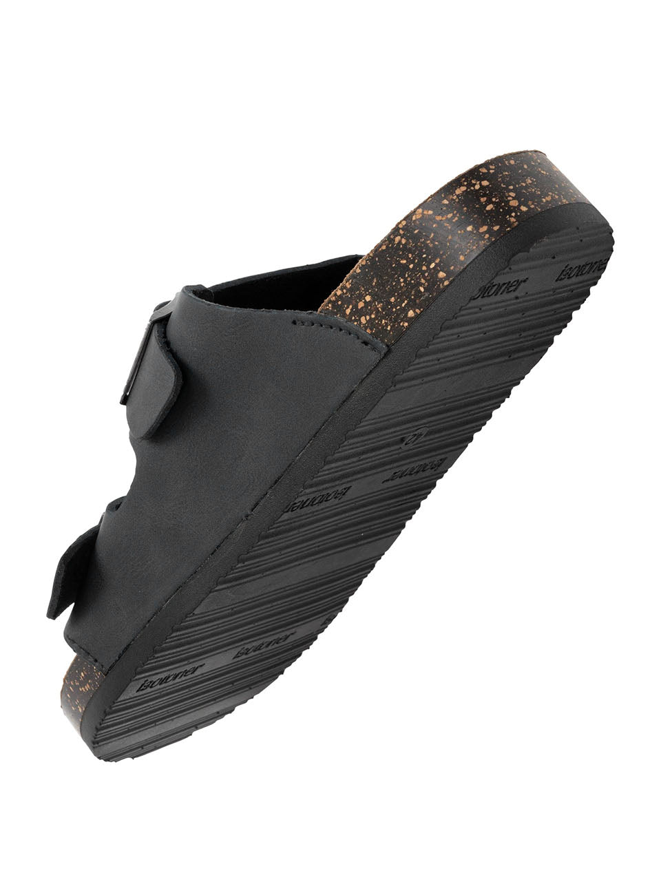 Isotoner Men's Comfort Double Buckle Black Slippers