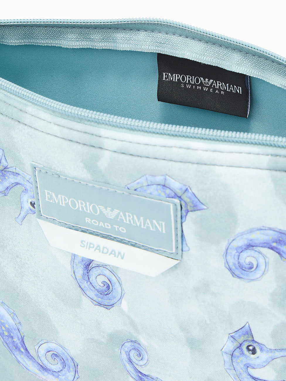 Emporio Armani Sea Animals Print Beach Pouch