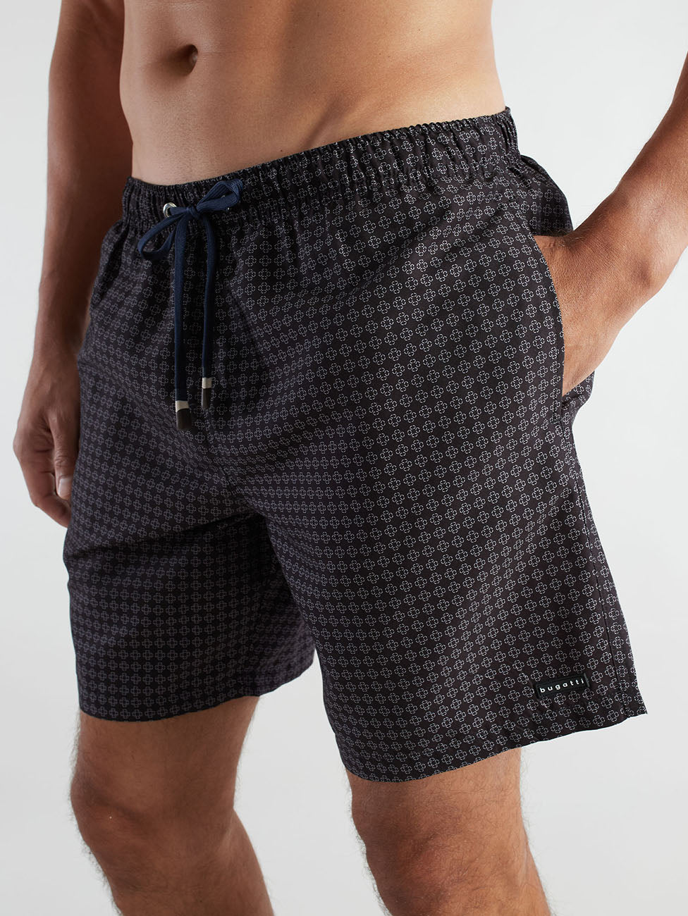 Bugatti Black Printed Swim Shorts