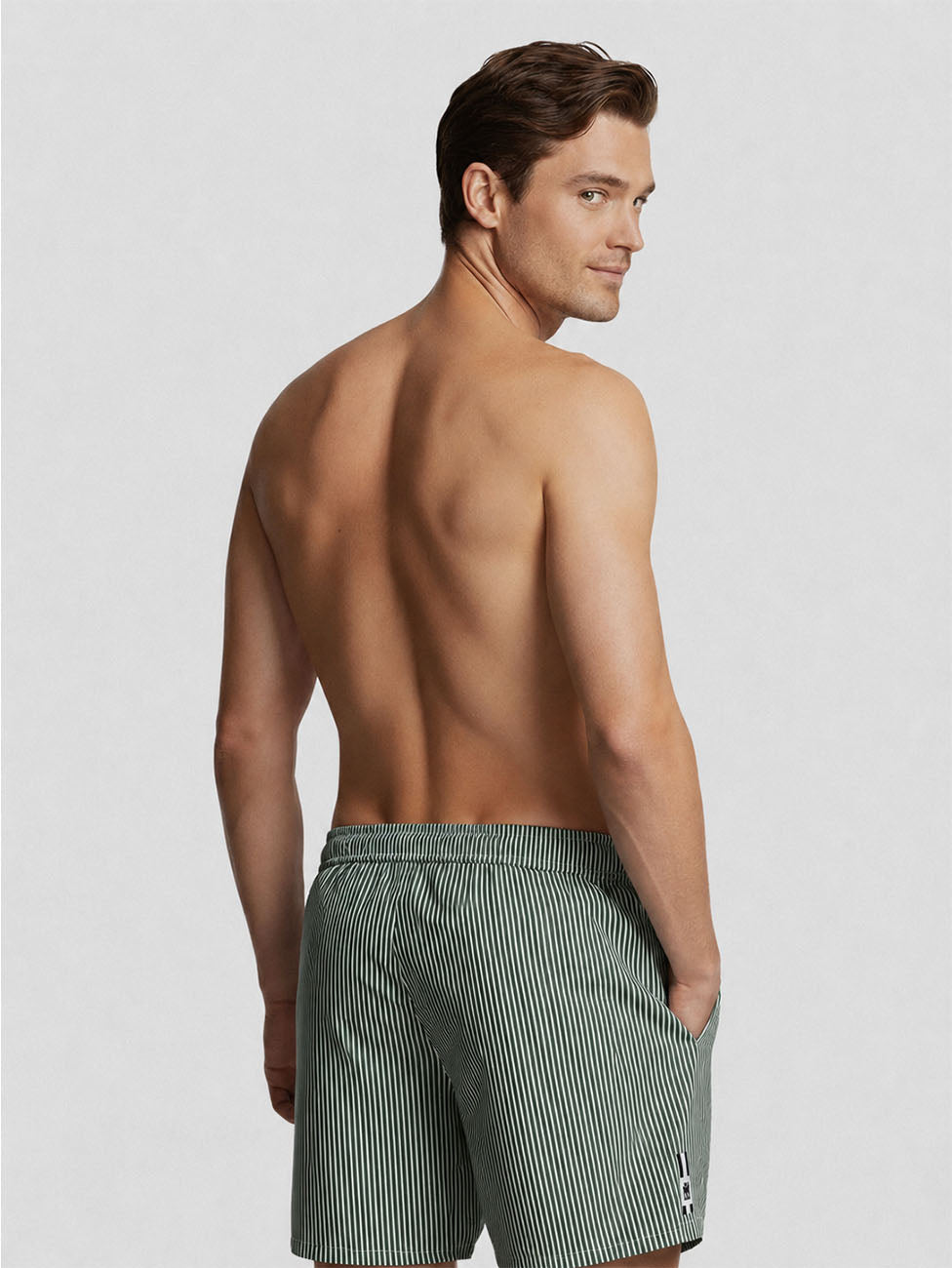 Impetus Green Striped Swim Shorts