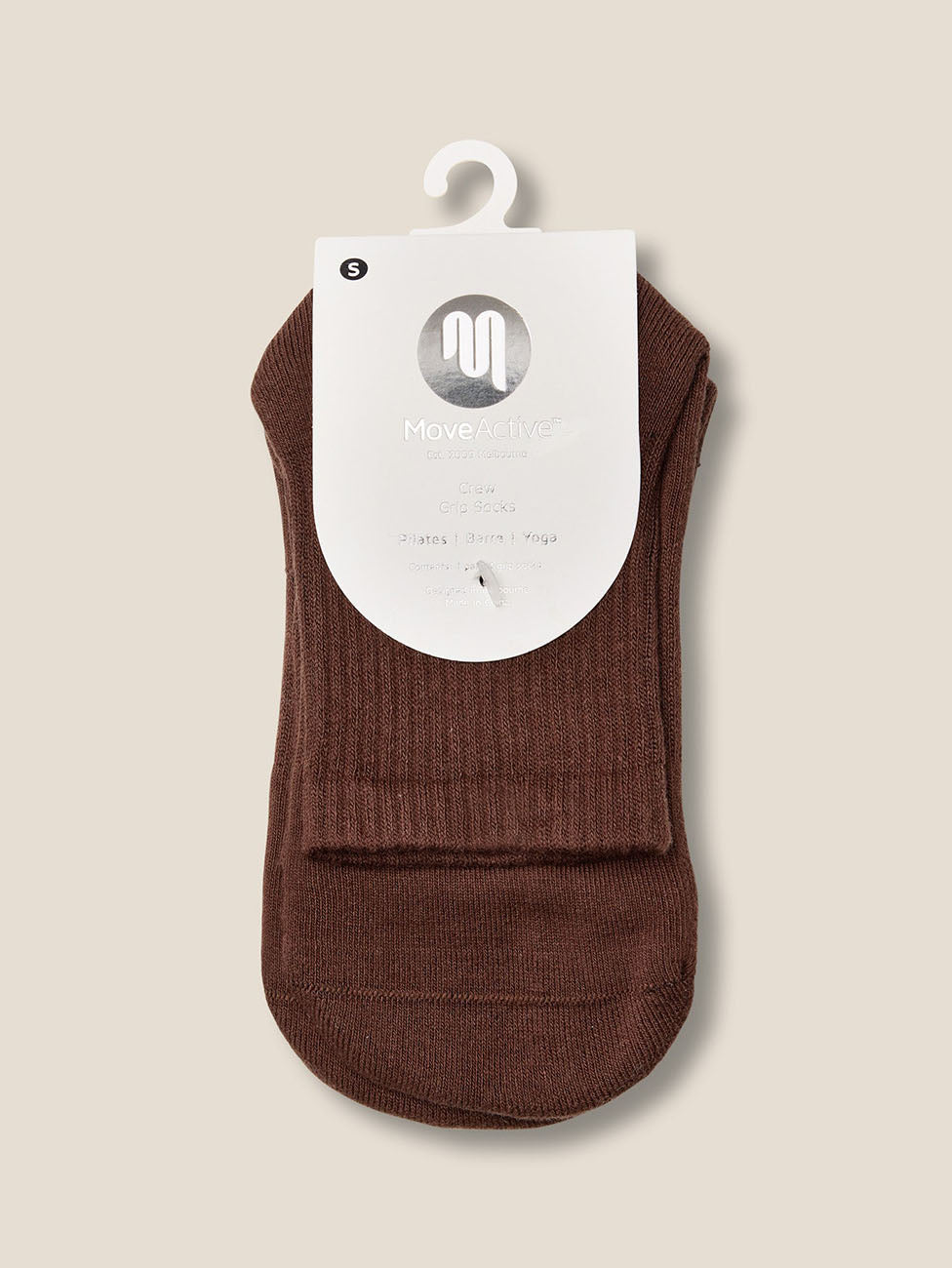 MoveActive Espresso Crew Grip Socks