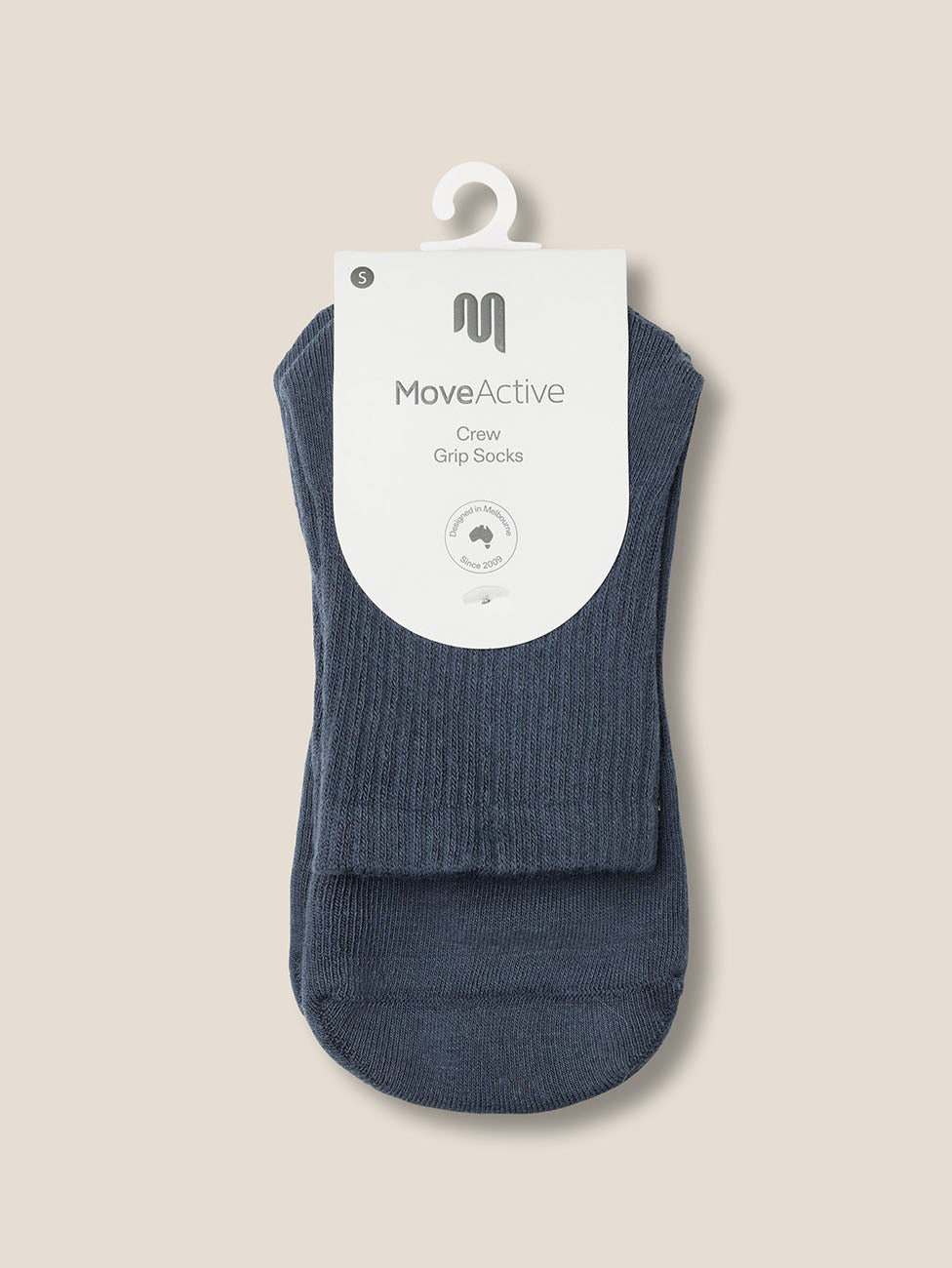 MoveActive French Navy Crew Grip Socks
