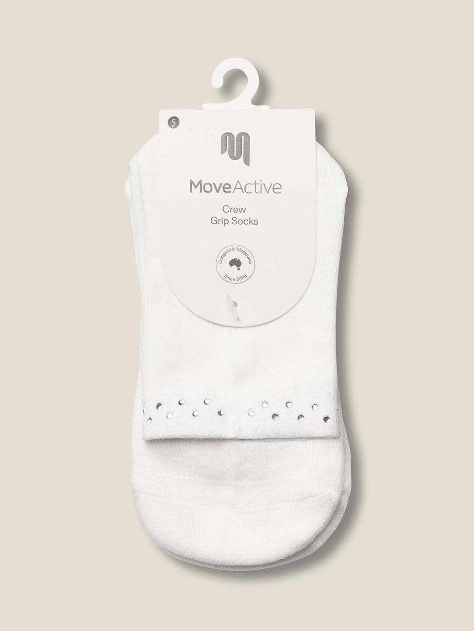 MoveActive Ivory Crew Grip Socks