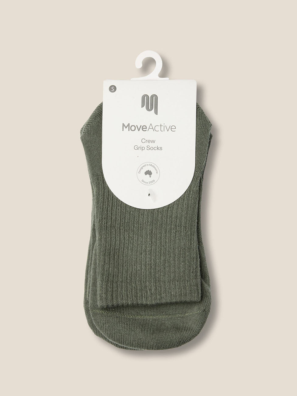 MoveActive Khaki Crew Grip Socks
