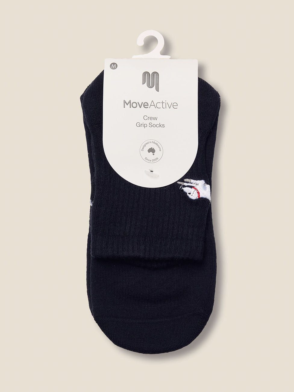MoveActive Labrador Black Crew Grip Socks
