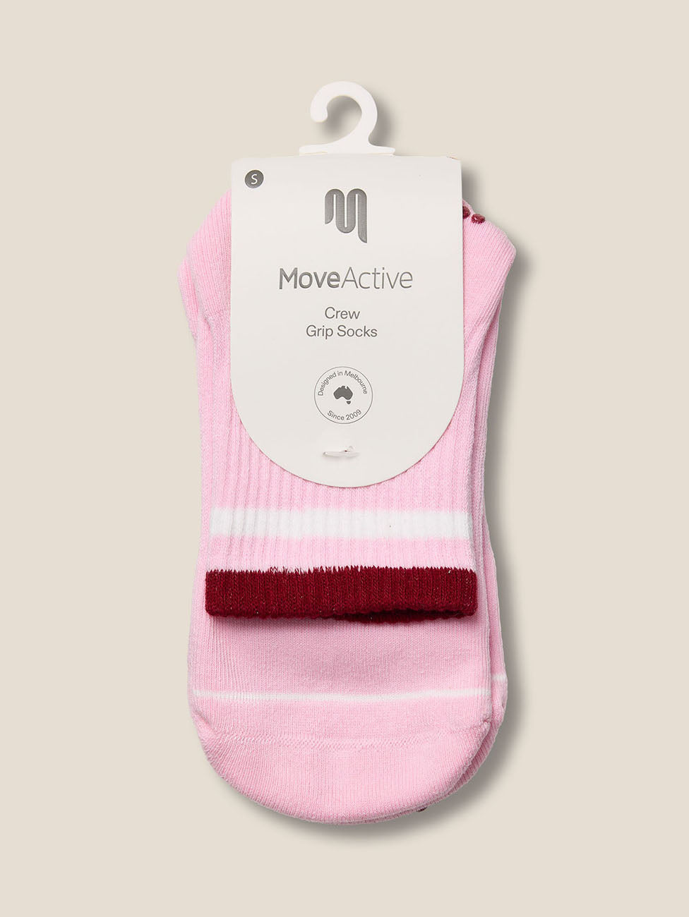 MoveActive Track Pink Crew Grip Socks