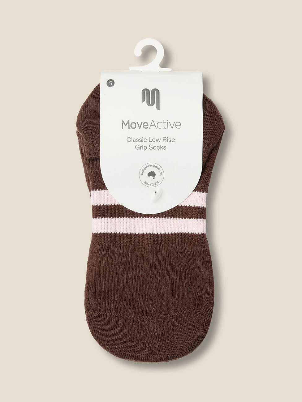 MoveActive Stripe Espresso Low Rise Grip Socks