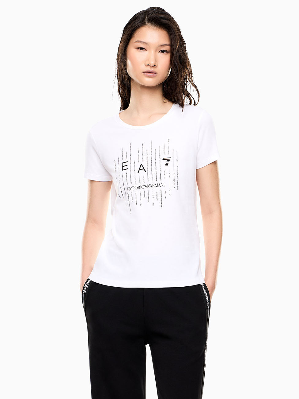 EA7 Logo Series Stretch Jersey T-Shirt