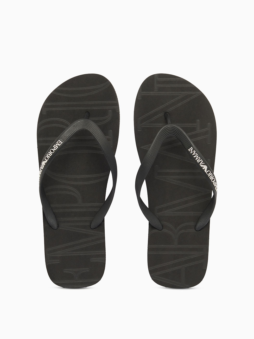 Emporio Armani Black & White Rubber Flip Flops