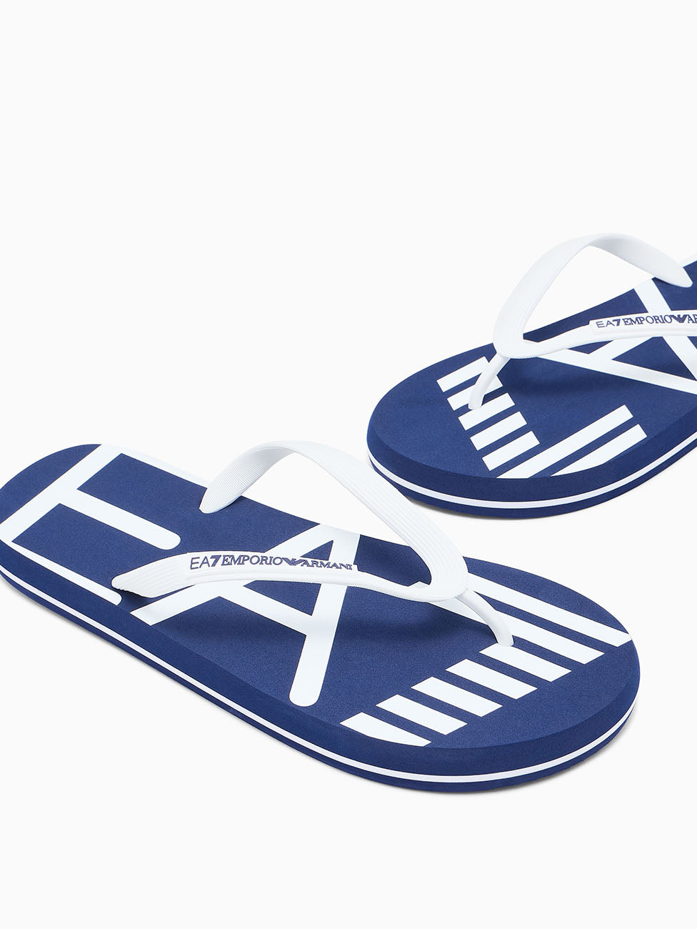 EA7 Medieval Blue Oversize Logo Flip Flops