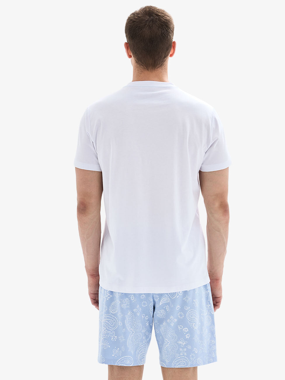 Blackspade Optic White & Blue Men's Short Pyjama