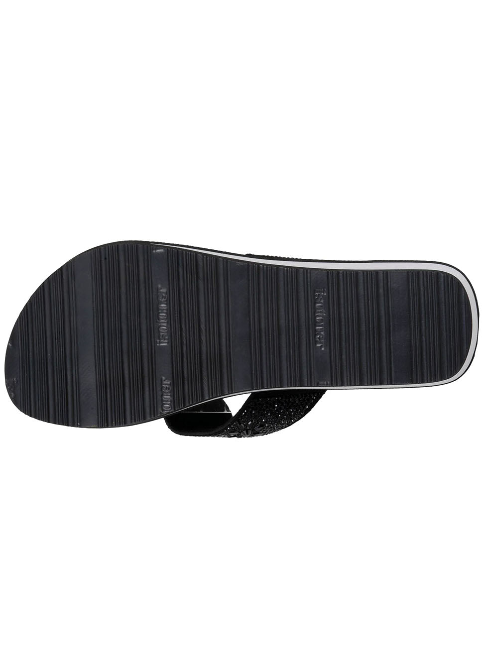 Isotoner Black Pearl-Heeled Women's Flip-flops