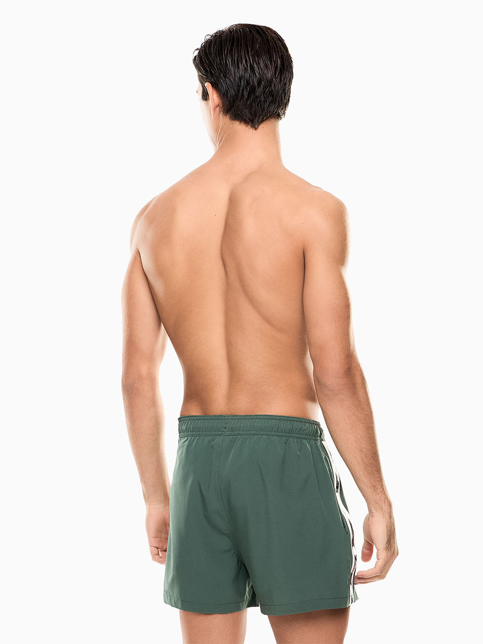 EA7 Green Logo Tape Swim Shorts