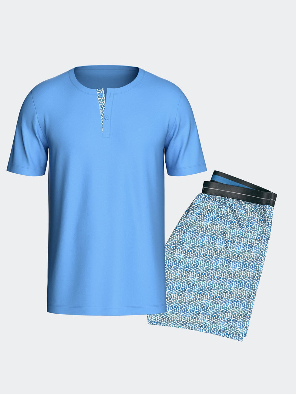 Impetus Blue Cotton Men's Short Pyjama