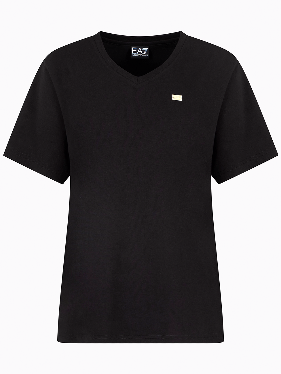 EA7 Core Lady Stretch Cotton Jersey V-Neck T-Shirt